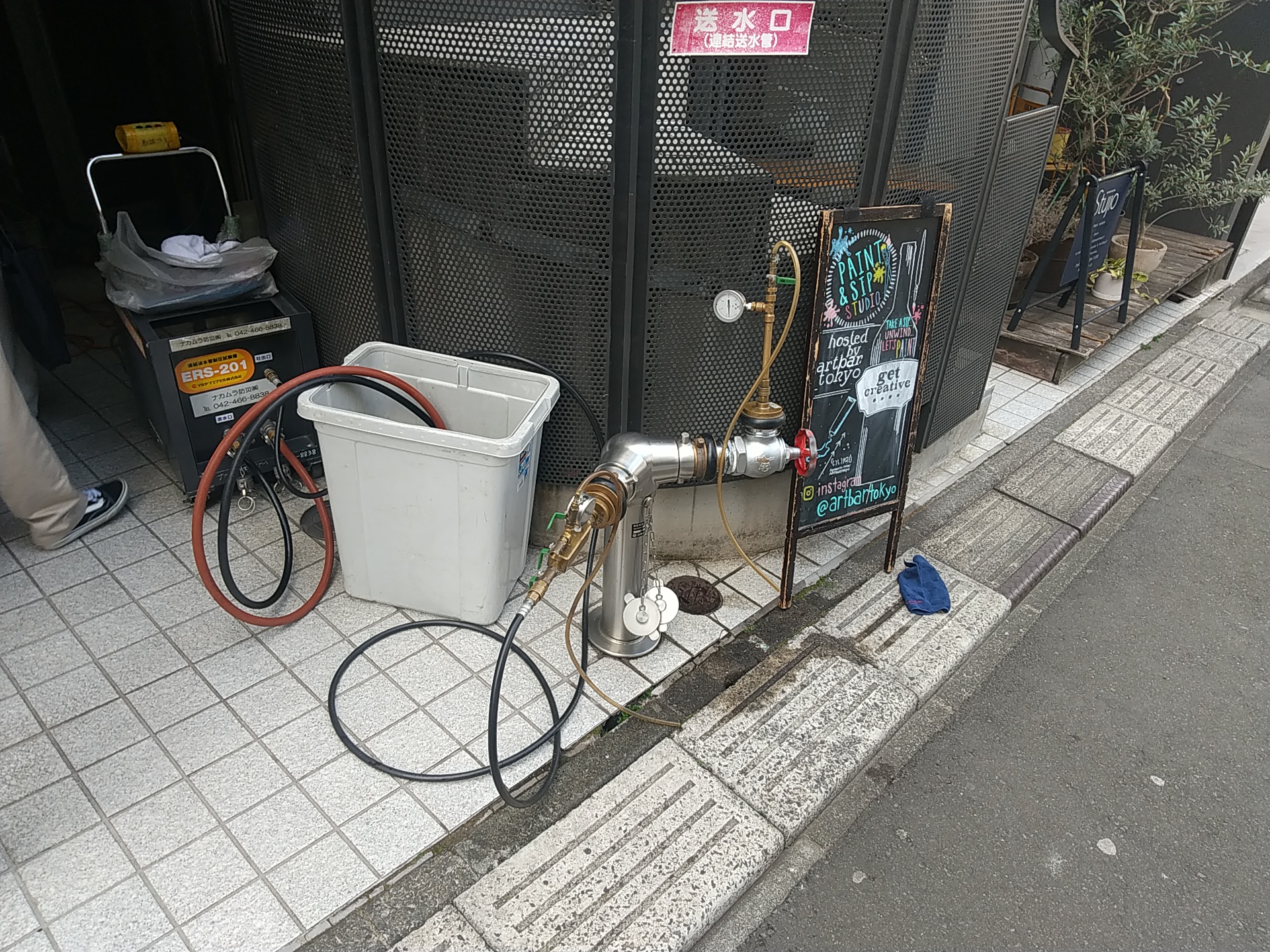 連結送水管　配管耐圧試験（渋谷区）